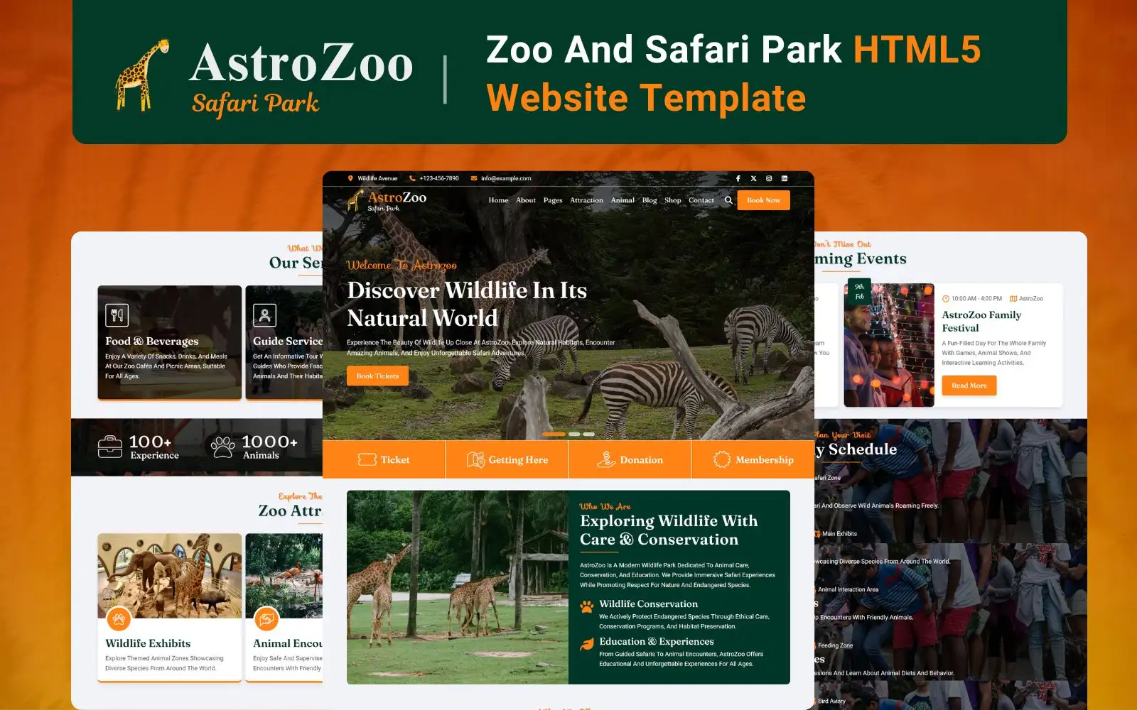 AstroZoo - Zoo And Safari Park HTML5 Website Template
