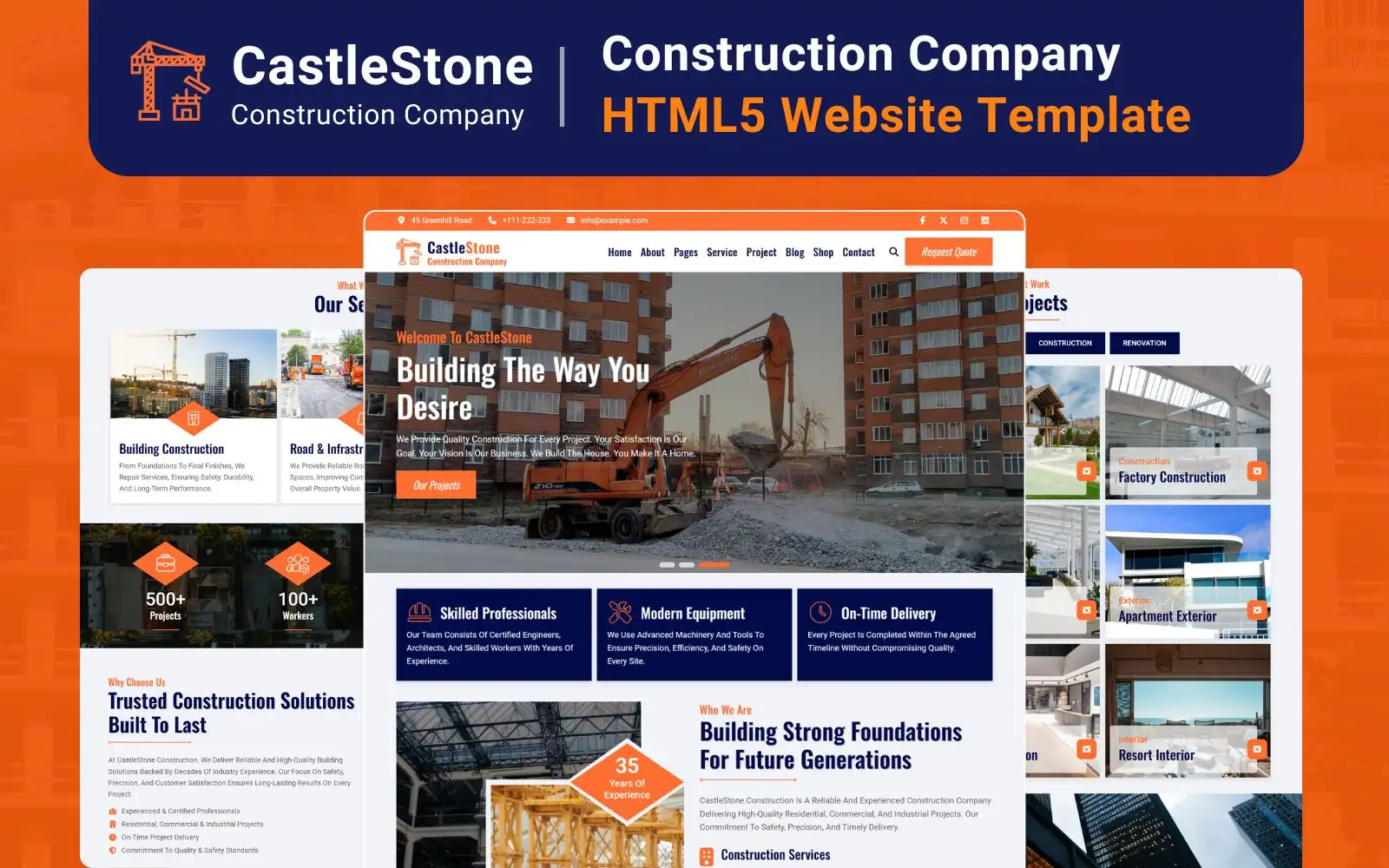 CastleStone - Construction Company HTML5 Website Template