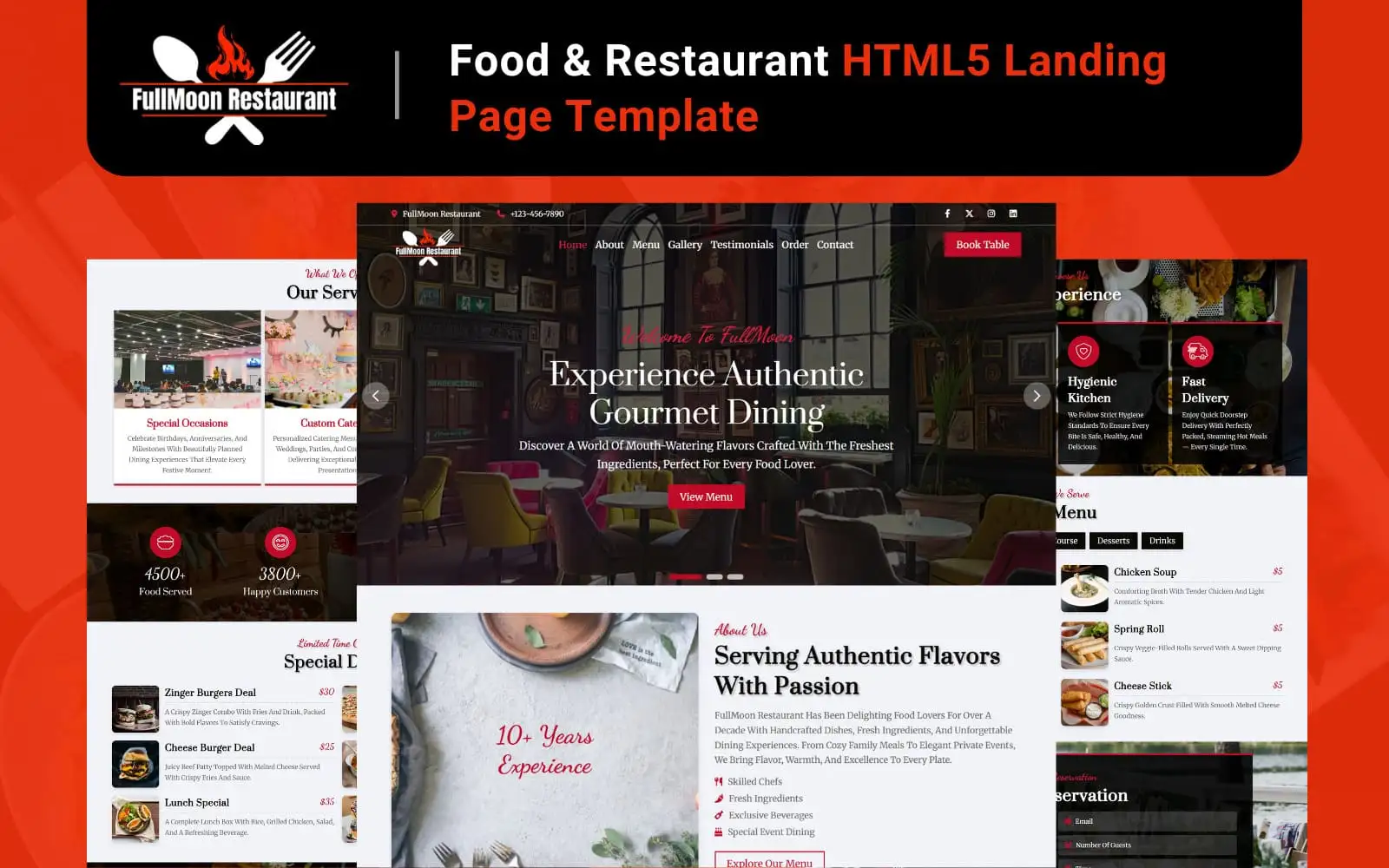 FullMoon - Food & Restaurant HTML Landing Page Template