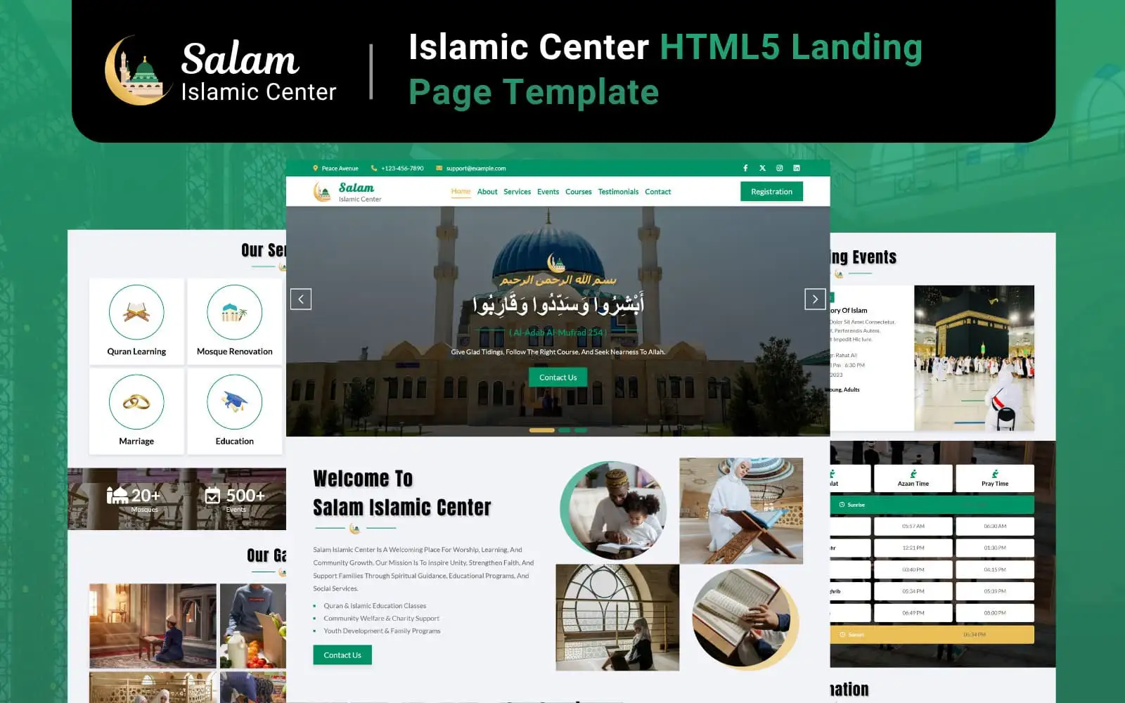 Salam - Islamic Center HTML5 Landing Page Template